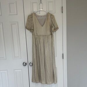 Madewell - Light gold midi dress V neck